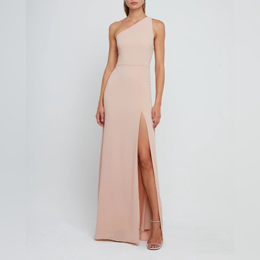 Few Moda O.P.T Archie One-Shoulder Cream / Pale Pink / Blush Dress / Gown